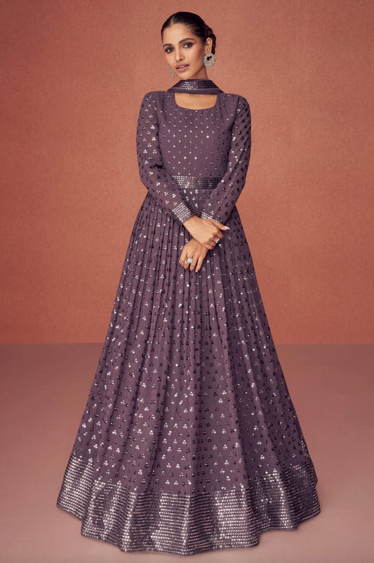 Mauve Anarkali Suit