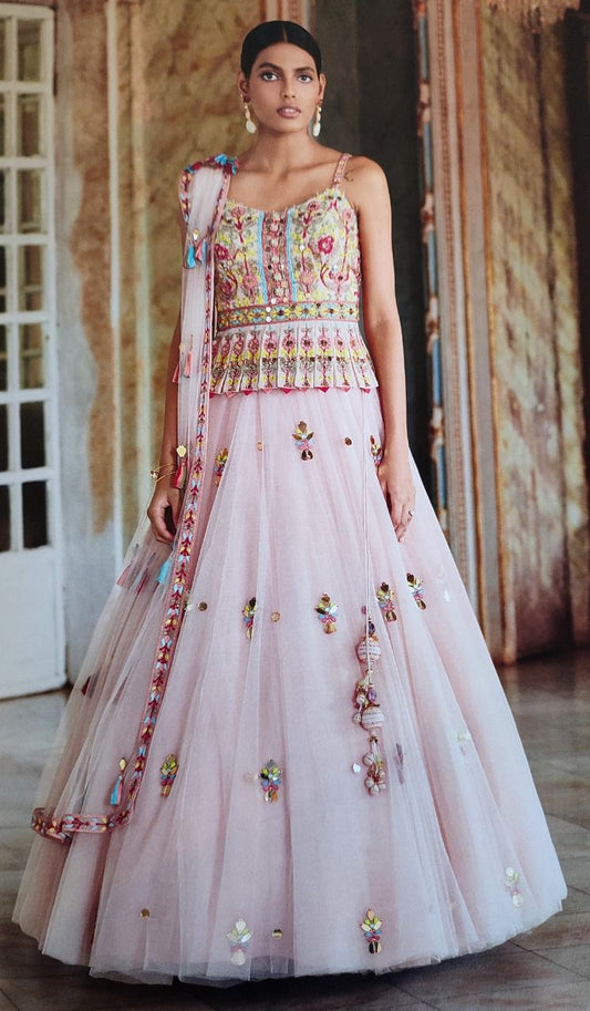 Light Pink Wedding Wear Lehenga Choli